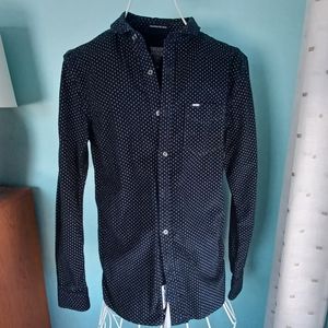 EUC Superdry Navy Blue Polka Dot Corduroy Shirt - Men's Size Medium